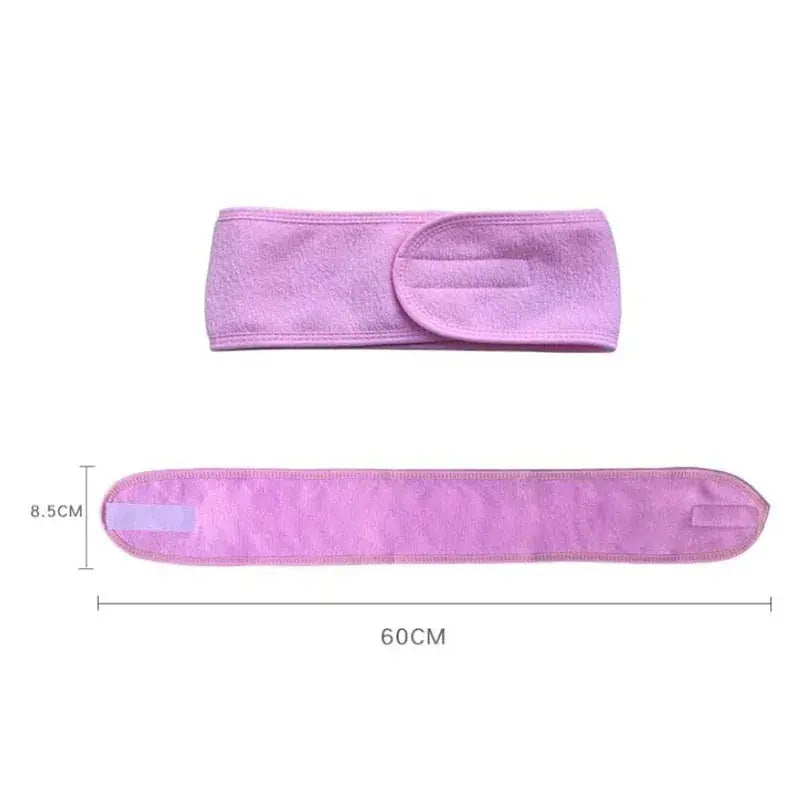1 PC Makeup Hairband Eyelashes Extension Spa Facial Headband Makeup Wrap Head Terry Cloth Headband Stretch Towel with Magic Tape - Femlinza