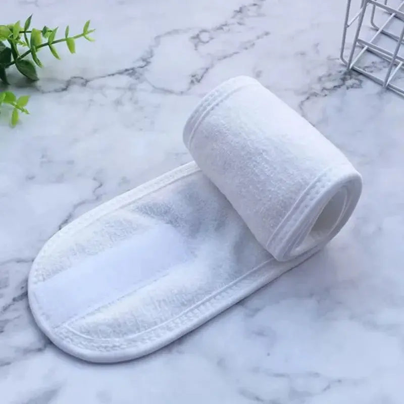 1 PC Makeup Hairband Eyelashes Extension Spa Facial Headband Makeup Wrap Head Terry Cloth Headband Stretch Towel with Magic Tape - Femlinza