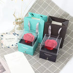 1 Rose Gift Box Artificial Flower Box+Carry Bag Ring Jewelry Storage Box Christmas Valentine's Day Mom Wedding Girlfriend Gifts - Femlinza