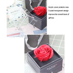 1 Rose Gift Box Artificial Flower Box+Carry Bag Ring Jewelry Storage Box Christmas Valentine's Day Mom Wedding Girlfriend Gifts - Femlinza