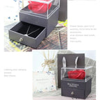 1 Rose Gift Box Artificial Flower Box+Carry Bag Ring Jewelry Storage Box Christmas Valentine's Day Mom Wedding Girlfriend Gifts - Femlinza