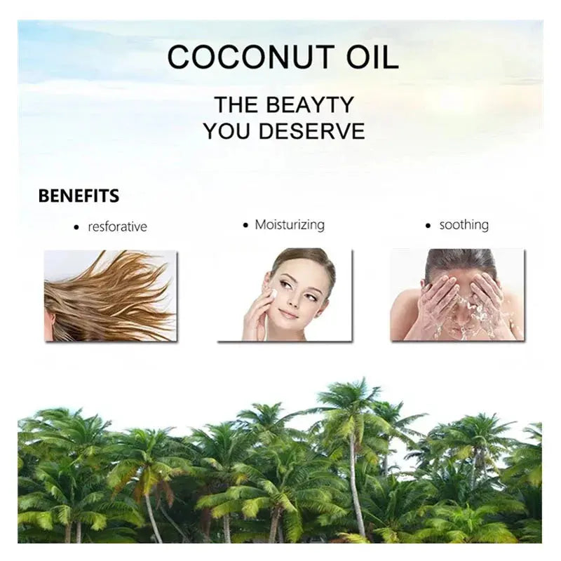 100ml Natural Organic Coconut Oil Body Face Oil Massage Relaxation Skin Coconut Essential Oil - Femlinza