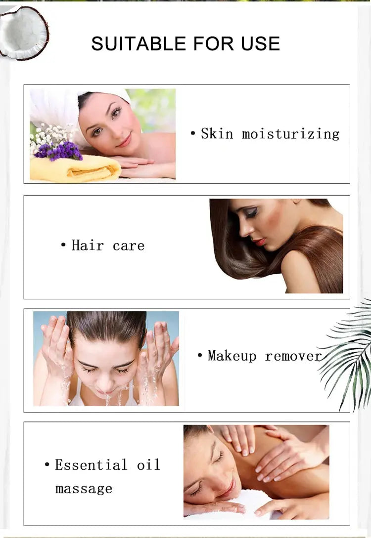 100ml Natural Organic Coconut Oil Body Face Oil Massage Relaxation Skin Coconut Essential Oil - Femlinza