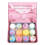 12pcs bath bomb gift box body care spa bathtub suitable for women and men, rich in essential oils to moisturize dry skin - Femlinza