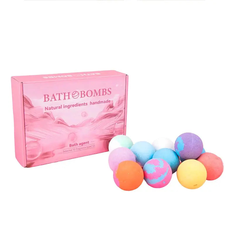 12pcs bath bomb gift box body care spa bathtub suitable for women and men, rich in essential oils to moisturize dry skin - Femlinza