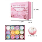 12pcs bath bomb gift box body care spa bathtub suitable for women and men, rich in essential oils to moisturize dry skin - Femlinza