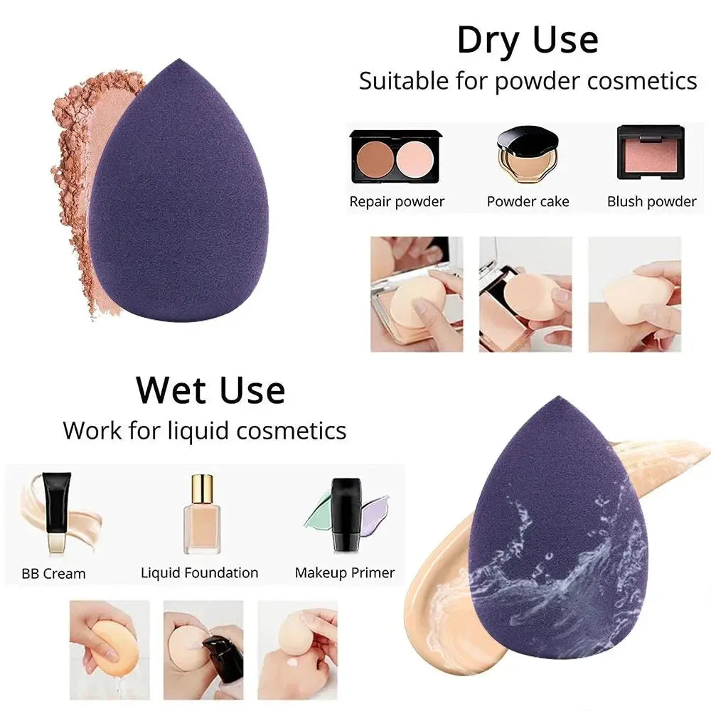12pcs Makeup Sponge Blender Beauty Egg Soft Cosmetic Puff Foundation Sponges Powder Puff Women Make Up Accessories Beauty Tools - Femlinza