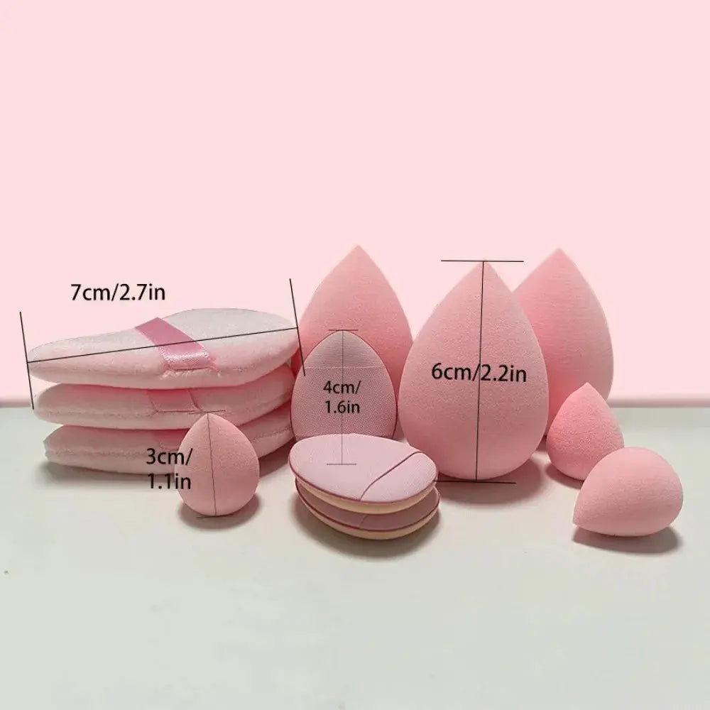 12pcs Makeup Sponge Blender Beauty Egg Soft Cosmetic Puff Foundation Sponges Powder Puff Women Make Up Accessories Beauty Tools - Femlinza