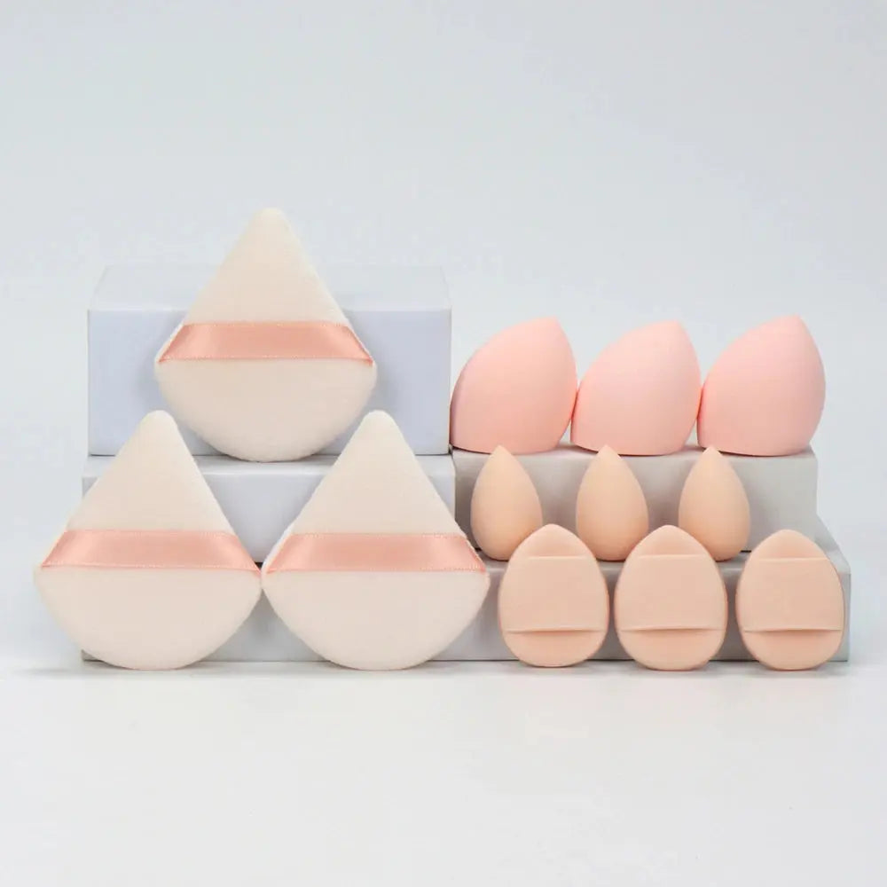 12pcs Makeup Sponge Blender Beauty Egg Soft Cosmetic Puff Foundation Sponges Powder Puff Women Make Up Accessories Beauty Tools - Femlinza
