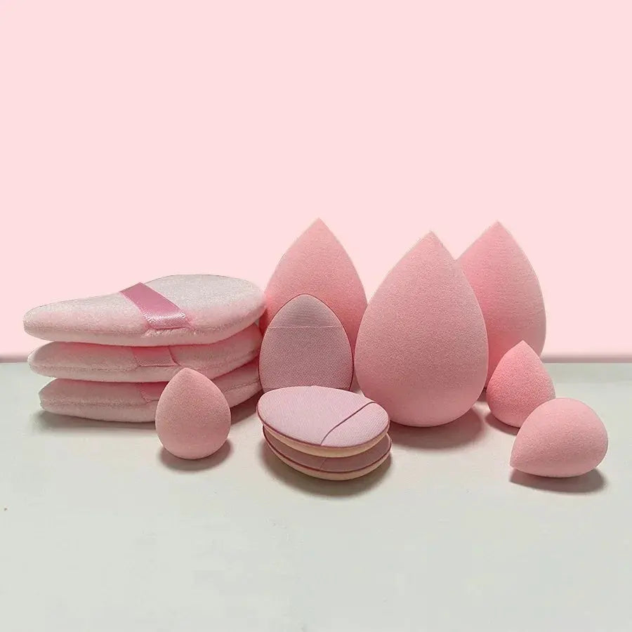 12pcs Makeup Sponge Blender Beauty Egg Soft Cosmetic Puff Foundation Sponges Powder Puff Women Make Up Accessories Beauty Tools - Femlinza