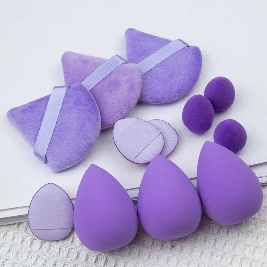 12pcs Makeup Sponge Blender Beauty Egg Soft Cosmetic Puff Foundation Sponges Powder Puff Women Make Up Accessories Beauty Tools - Femlinza