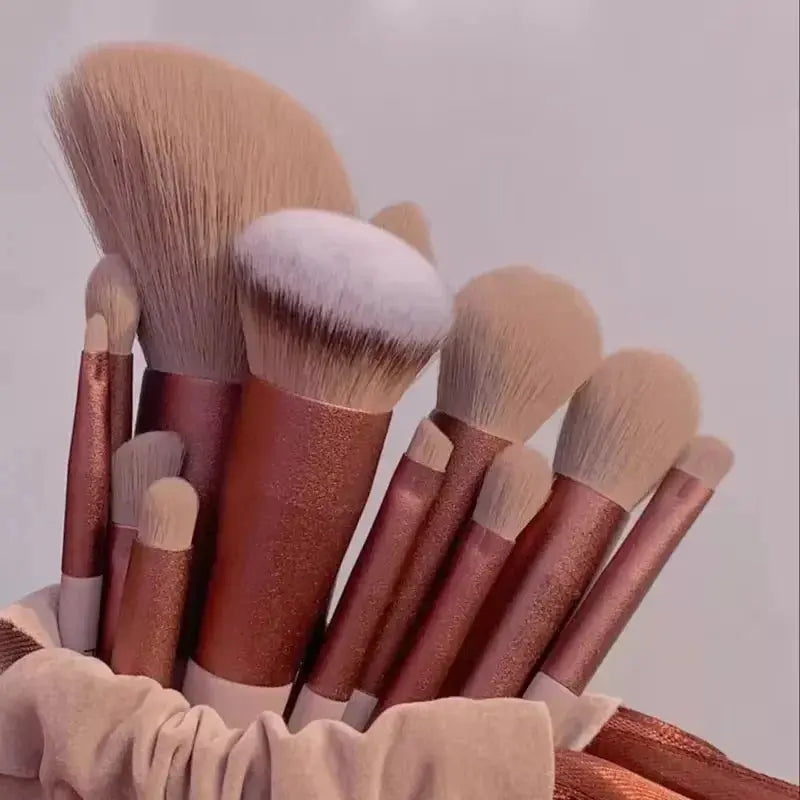 13 PCS Colorful Makeup Brush Set Eye Shadow Foundation Women's Makeup Brushes Eye Shadow Blush Beauty Soft Makeup Toolkit - Femlinza