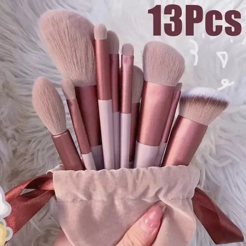 13 PCS Colorful Makeup Brush Set Eye Shadow Foundation Women's Makeup Brushes Eye Shadow Blush Beauty Soft Makeup Toolkit - Femlinza