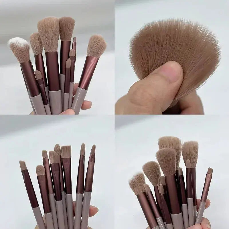 13 PCS Colorful Makeup Brush Set Eye Shadow Foundation Women's Makeup Brushes Eye Shadow Blush Beauty Soft Makeup Toolkit - Femlinza