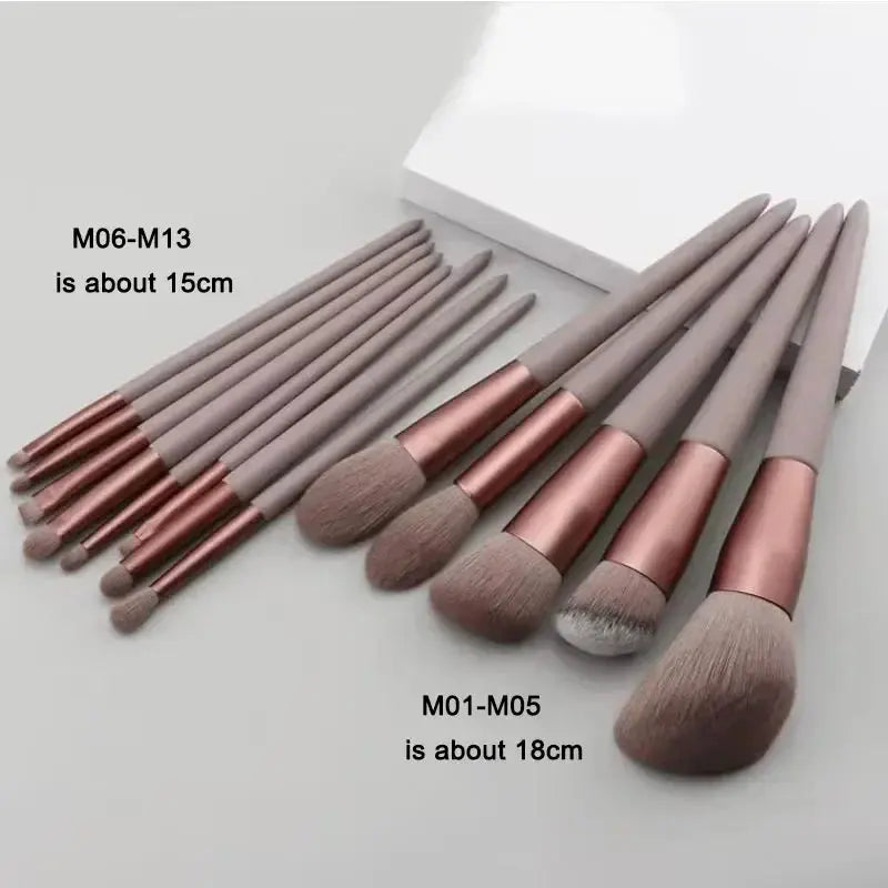 13 PCS Colorful Makeup Brush Set Eye Shadow Foundation Women's Makeup Brushes Eye Shadow Blush Beauty Soft Makeup Toolkit - Femlinza