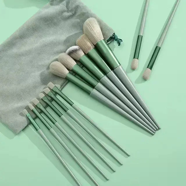 13 PCS Colorful Makeup Brush Set Eye Shadow Foundation Women's Makeup Brushes Eye Shadow Blush Beauty Soft Makeup Toolkit - Femlinza