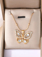 18K Gold-Plated Butterfly Pendant Necklace - Femlinza