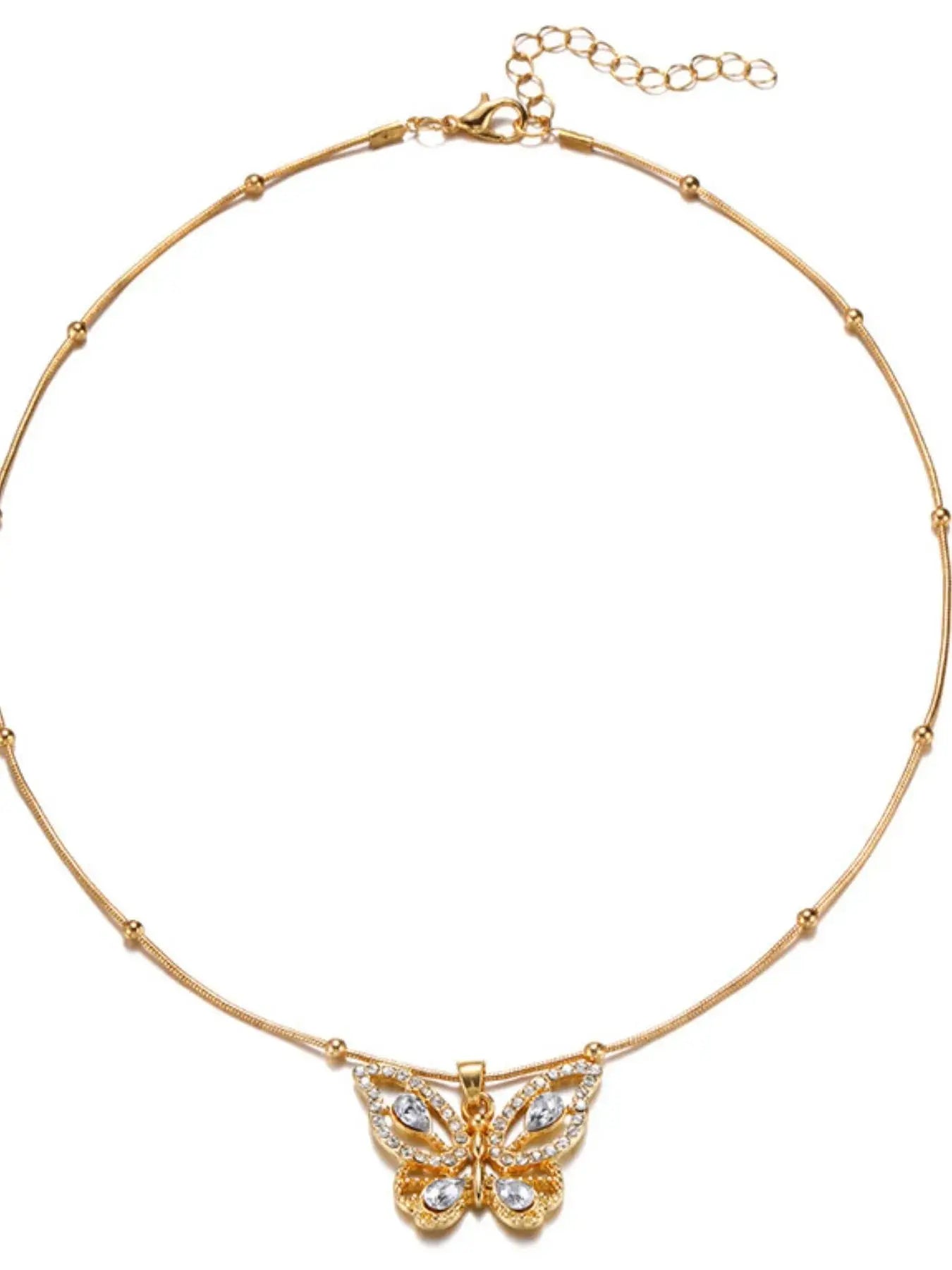 18K Gold-Plated Butterfly Pendant Necklace - Femlinza
