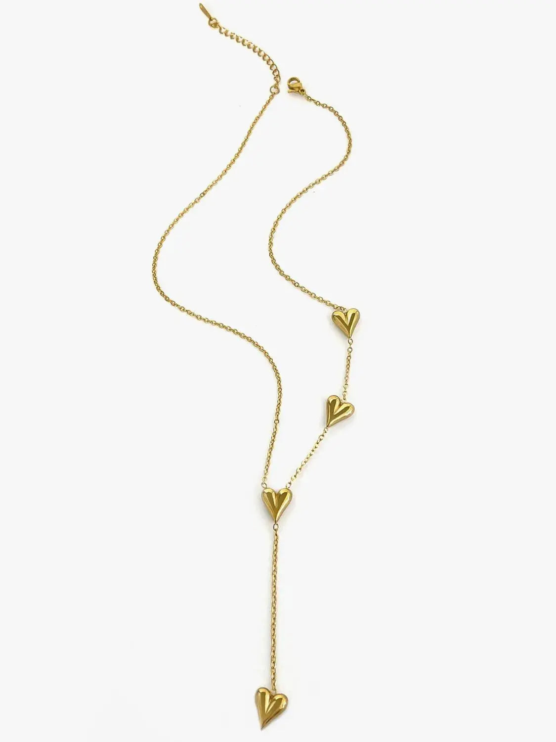 18K Gold-Plated Heart Drop Y-Necklace - Femlinza