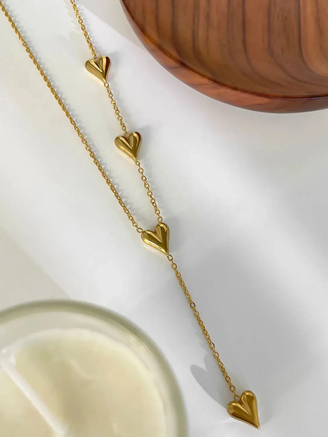 18K Gold-Plated Heart Drop Y-Necklace - Femlinza