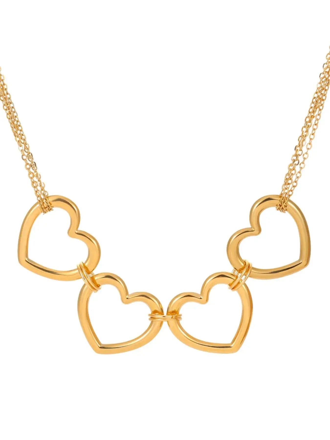 18K Gold-Plated Stainless Steel Heart Necklace - Femlinza