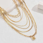18K Gold-Plated Stainless Steel Multi-Layer Necklace - Femlinza