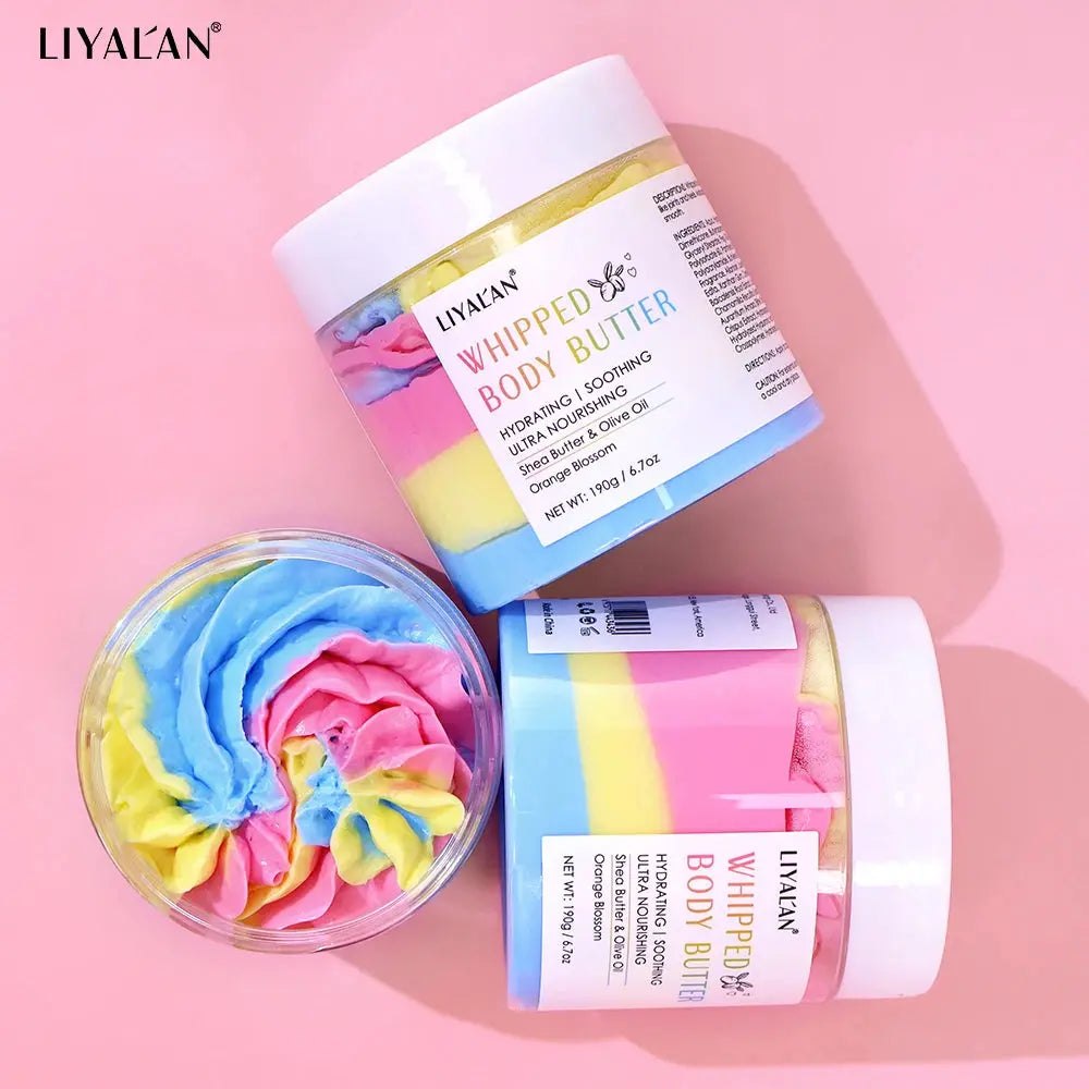 190g Rainbow Whipped Body Butter Skin Brighten Nourishing Hydrating Vegan Shea Butter Olive Oil Moisturizing Smooth Skin Dryness - Femlinza