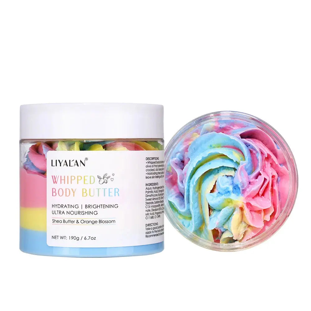 190g Rainbow Whipped Body Butter Skin Brighten Nourishing Hydrating Vegan Shea Butter Olive Oil Moisturizing Smooth Skin Dryness - Femlinza