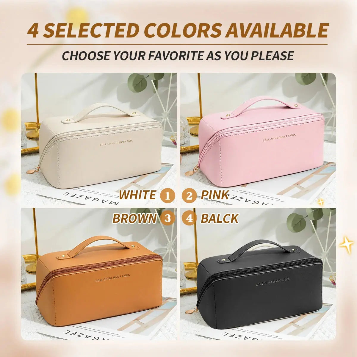 1pc Makeup Organizer Female Toiletry  Bag Make Up Case Storage Pouch Luxury Lady Box, Cosmetic Bag, Organizer Bag For Travel Zip - Femlinza