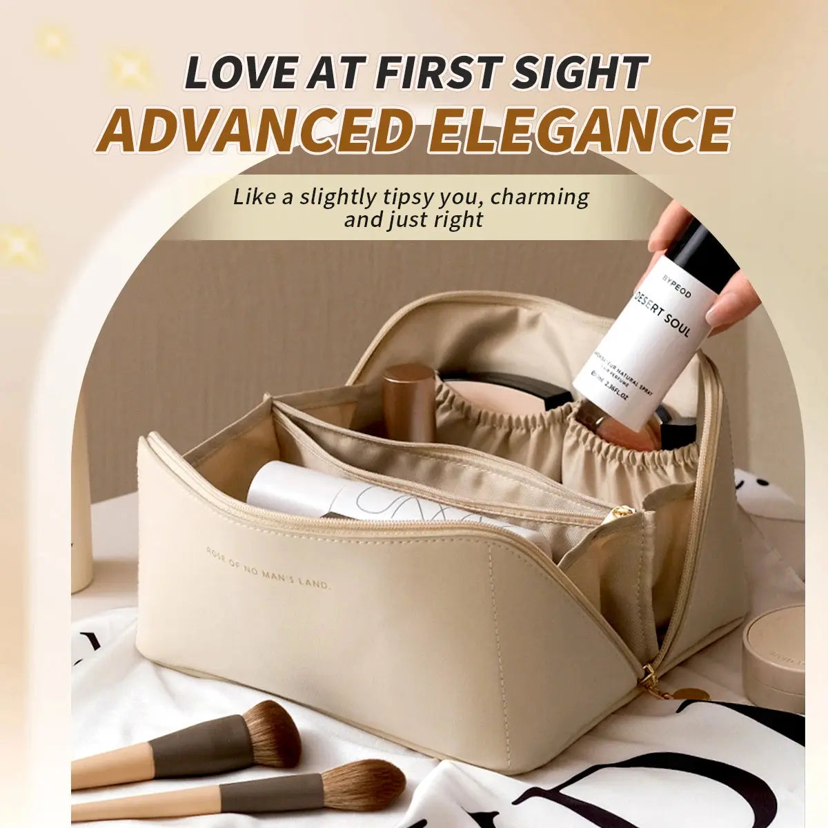 1pc Makeup Organizer Female Toiletry  Bag Make Up Case Storage Pouch Luxury Lady Box, Cosmetic Bag, Organizer Bag For Travel Zip - Femlinza
