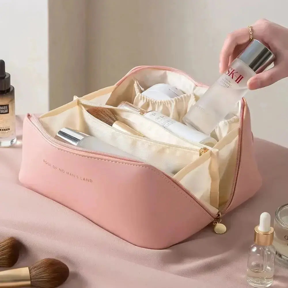 1pc Makeup Organizer Female Toiletry  Bag Make Up Case Storage Pouch Luxury Lady Box, Cosmetic Bag, Organizer Bag For Travel Zip - Femlinza