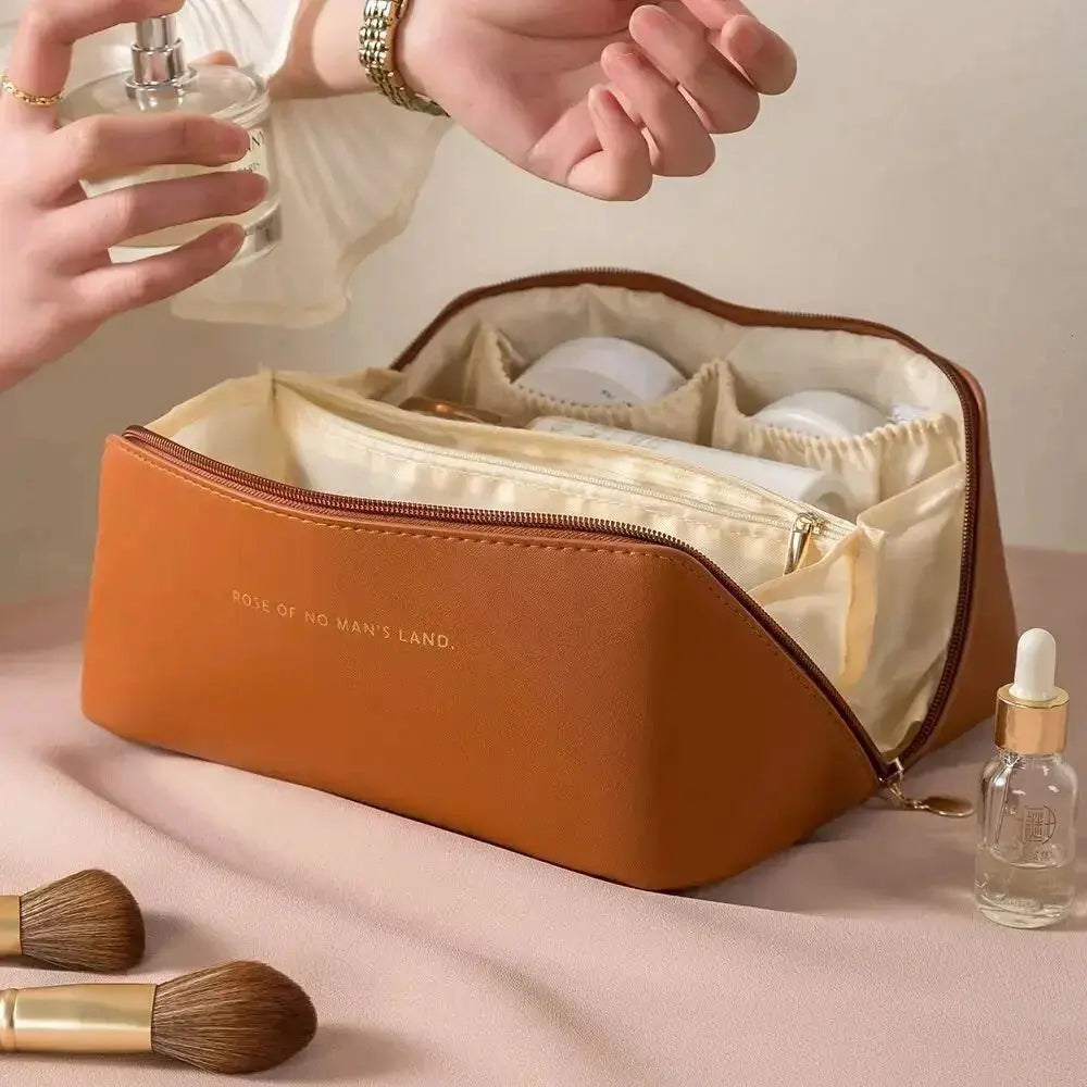 1pc Makeup Organizer Female Toiletry  Bag Make Up Case Storage Pouch Luxury Lady Box, Cosmetic Bag, Organizer Bag For Travel Zip - Femlinza