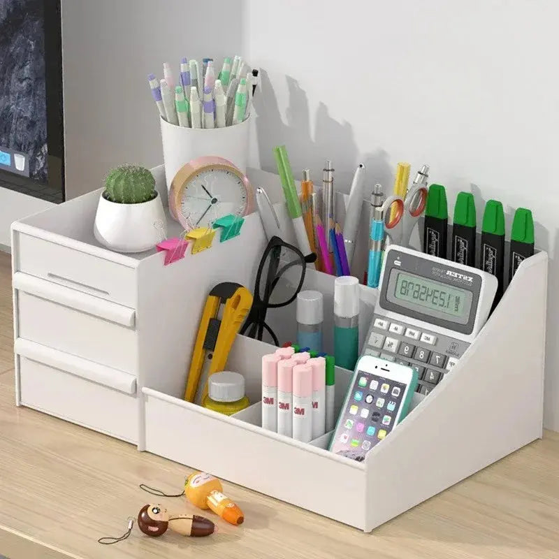 1PC Plastic Drawer Makeup Storage Box Dormitory Finishing Shelf Cosmetics Skin Care Dressing Table Desktop Stationery Box - Femlinza