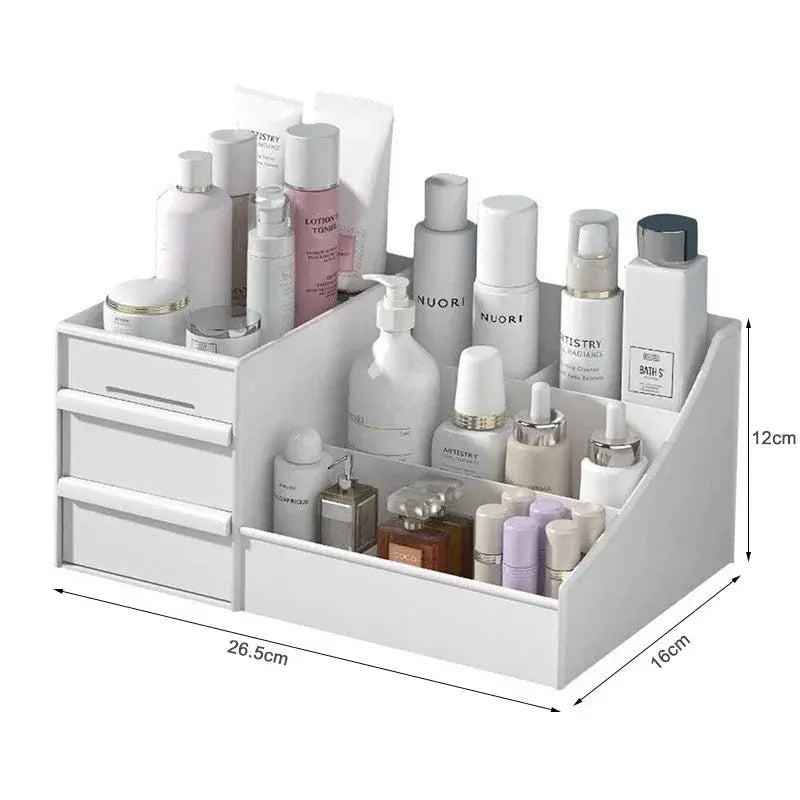 1PC Plastic Drawer Makeup Storage Box Dormitory Finishing Shelf Cosmetics Skin Care Dressing Table Desktop Stationery Box - Femlinza