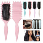 1PC Salon Styling Curly Hair Styling Brush Curl Hair Brush for Combing and Shaping Men's and Women's Curls Reduce Pulling Tools - Femlinza