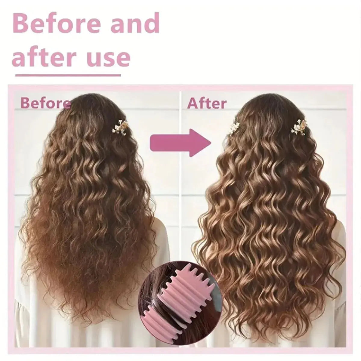 1PC Salon Styling Curly Hair Styling Brush Curl Hair Brush for Combing and Shaping Men's and Women's Curls Reduce Pulling Tools - Femlinza