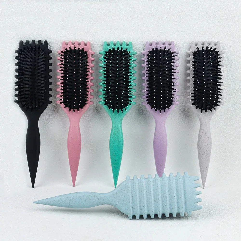 1PC Salon Styling Curly Hair Styling Brush Curl Hair Brush for Combing and Shaping Men's and Women's Curls Reduce Pulling Tools - Femlinza