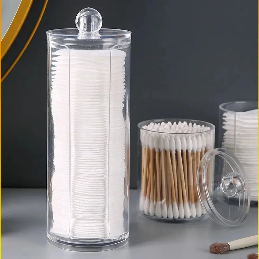 1pcs Acrylic Cotton Swab Makeup Organizer Cosmetics Storage Box Portable Make Up Cotton Pad Holder Container Storage Case - Femlinza