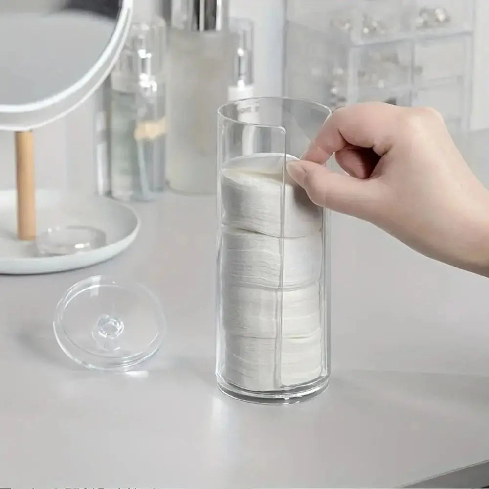 1pcs Acrylic Cotton Swab Makeup Organizer Cosmetics Storage Box Portable Make Up Cotton Pad Holder Container Storage Case - Femlinza