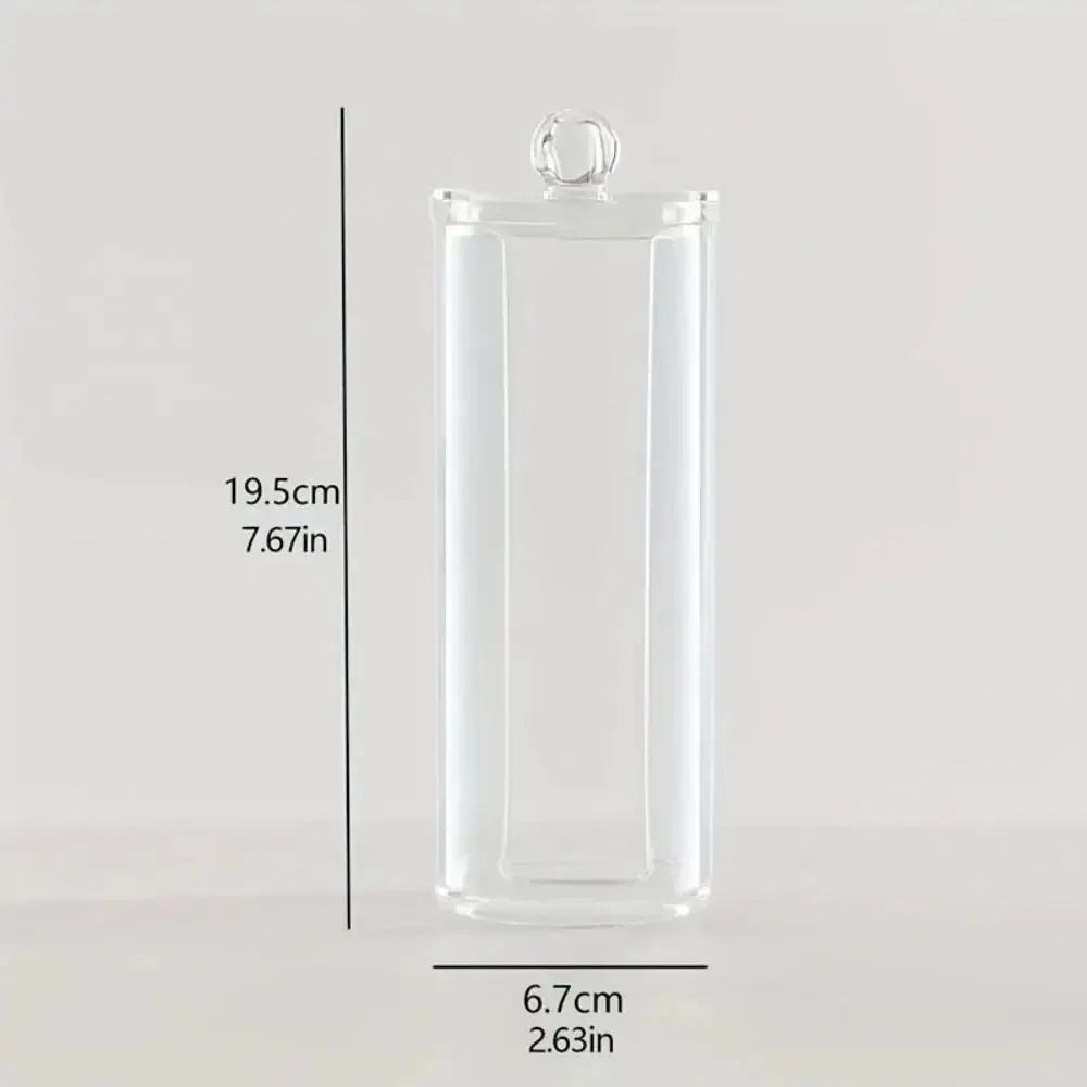 1pcs Acrylic Cotton Swab Makeup Organizer Cosmetics Storage Box Portable Make Up Cotton Pad Holder Container Storage Case - Femlinza