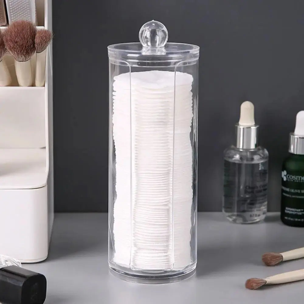 1pcs Acrylic Cotton Swab Makeup Organizer Cosmetics Storage Box Portable Make Up Cotton Pad Holder Container Storage Case - Femlinza
