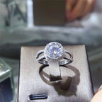 2 Carat 925 Sterling Silver Moissanite Ring - Femlinza
