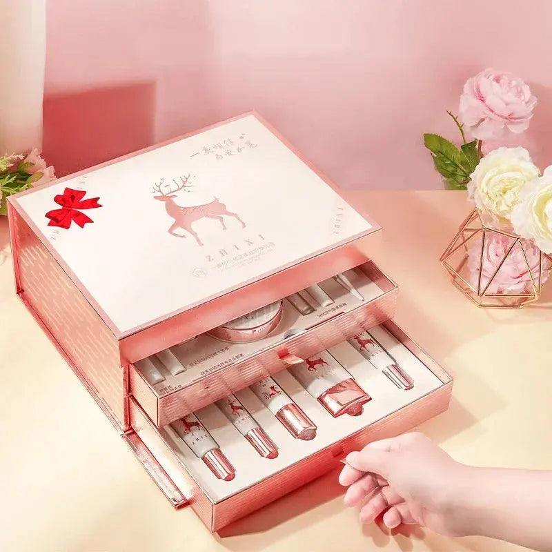 20-Piece Makeup Gift Box – Lipsticks, Eyeshadow & Skincare Set - Femlinza
