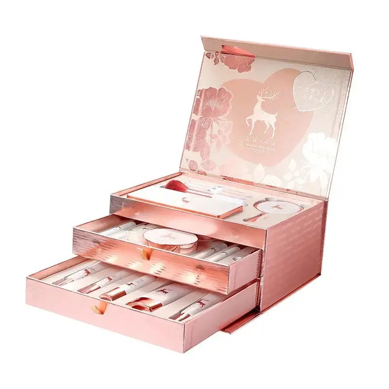 20-Piece Makeup Gift Box – Lipsticks, Eyeshadow & Skincare Set - Femlinza
