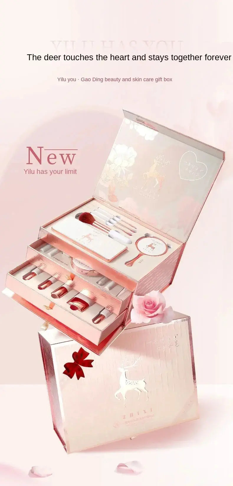 20-Piece Makeup Gift Box – Lipsticks, Eyeshadow & Skincare Set - Femlinza