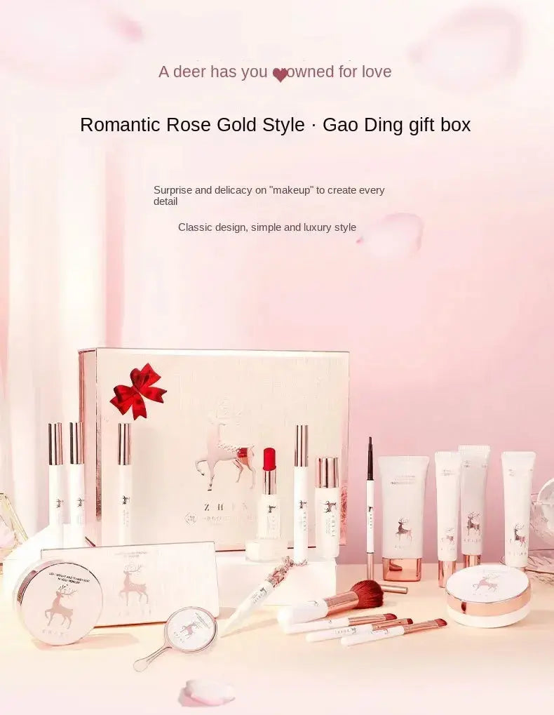 20-Piece Makeup Gift Box – Lipsticks, Eyeshadow & Skincare Set - Femlinza