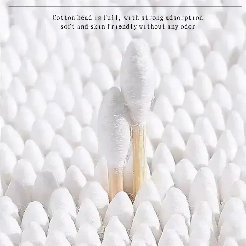 200PCS Wooden Double-Ended Cotton Swabs Make-Up Cleaning Disposable Cotton Swabs Medical Household Hygiene Ear Pulling - Femlinza