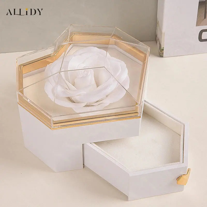 2025 New Mother's Day Gift for Women Customize Name Heart Necklace Rose Jewelry Box Birthday Valentine's Day Teachers' Day Gifts - Femlinza
