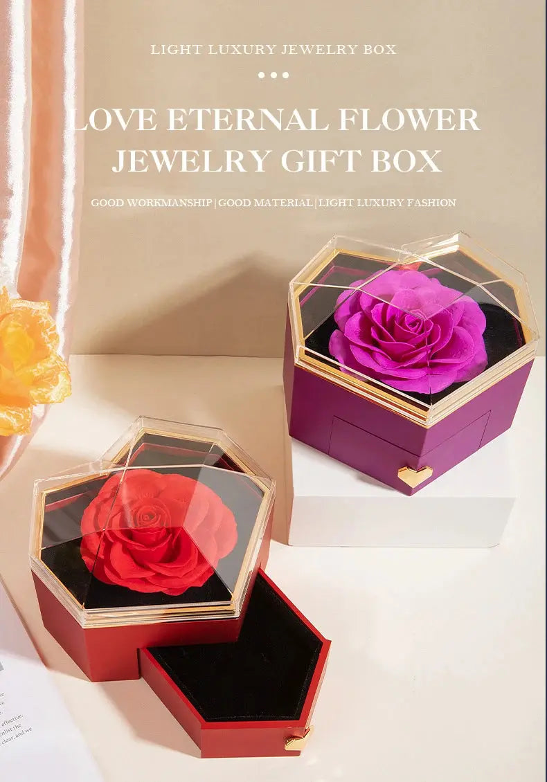 2025 New Mother's Day Gift for Women Customize Name Heart Necklace Rose Jewelry Box Birthday Valentine's Day Teachers' Day Gifts - Femlinza