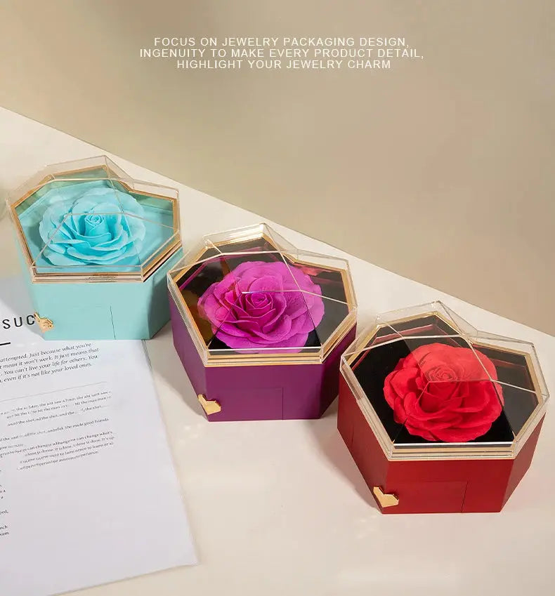 2025 New Mother's Day Gift for Women Customize Name Heart Necklace Rose Jewelry Box Birthday Valentine's Day Teachers' Day Gifts - Femlinza